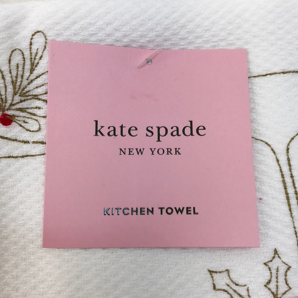 Kate Spade White Holiday Cocktail Kitchen Towels - Picture 3 of 6